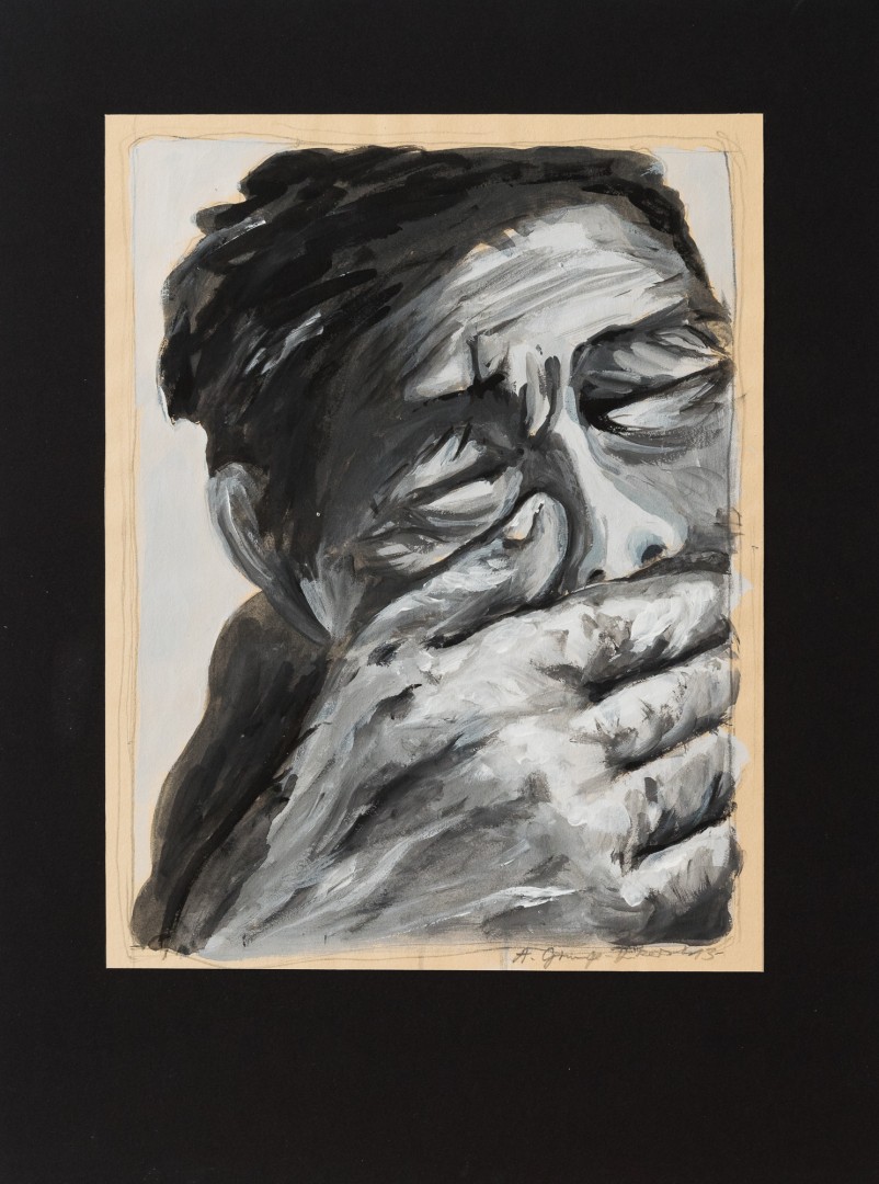 keine Luft (Anne Grunge-Dirkers), 32 x 42 cm, Tempera auf Karton