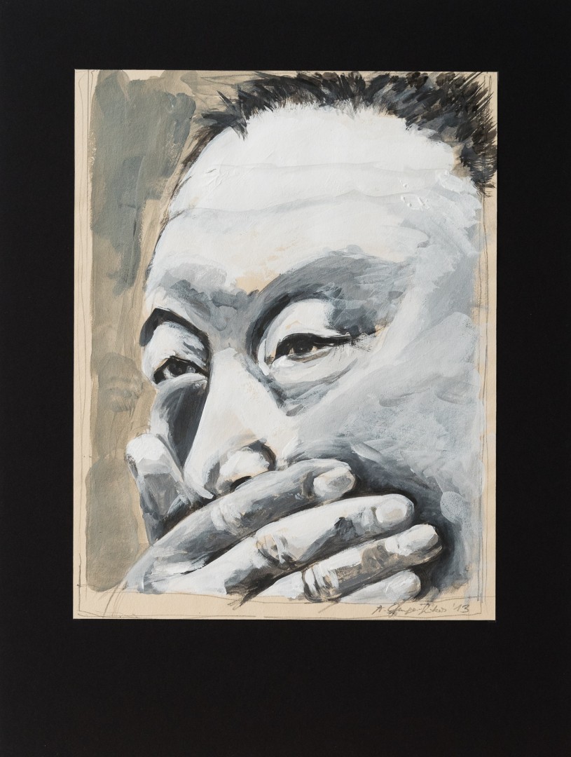 mundtot (Anne Grunge-Dirkers), 32 x 42 cm, Tempera auf Karton
