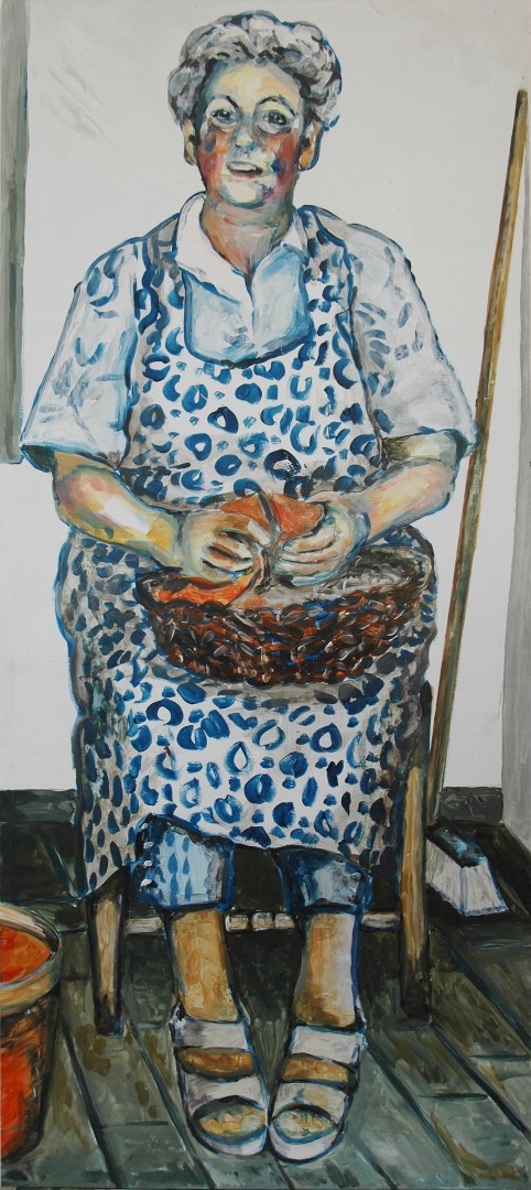 Leni Nüsse (Anne Grunge-Dirkers), Acryl auf Kapa, 65 x 140 cm